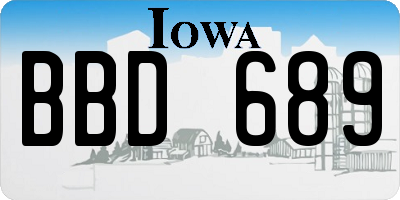 IA license plate BBD689