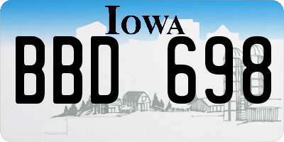 IA license plate BBD698