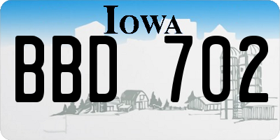 IA license plate BBD702