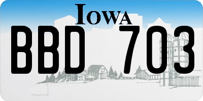 IA license plate BBD703
