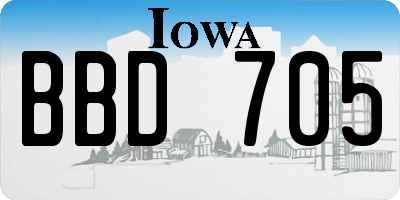 IA license plate BBD705