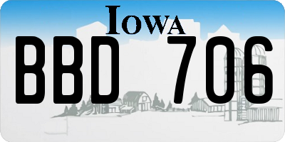 IA license plate BBD706