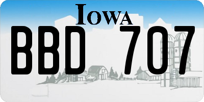 IA license plate BBD707