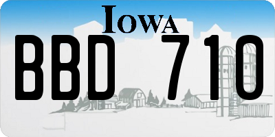 IA license plate BBD710