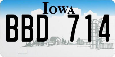 IA license plate BBD714