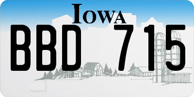 IA license plate BBD715