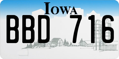 IA license plate BBD716