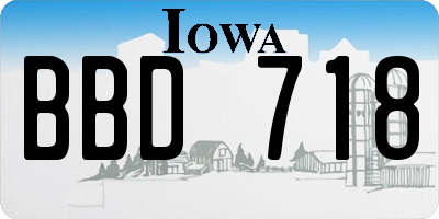 IA license plate BBD718