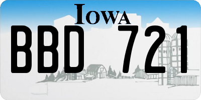 IA license plate BBD721