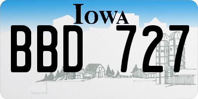 IA license plate BBD727