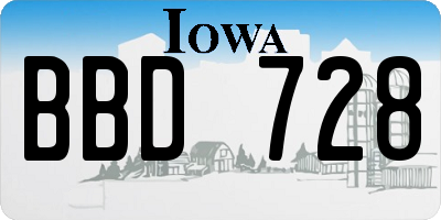 IA license plate BBD728