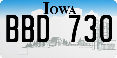 IA license plate BBD730