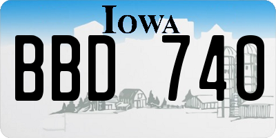 IA license plate BBD740