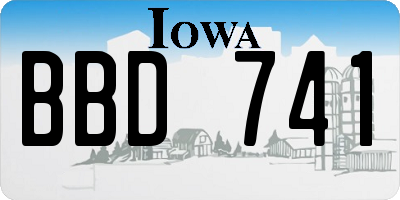 IA license plate BBD741
