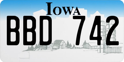 IA license plate BBD742