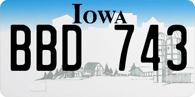 IA license plate BBD743