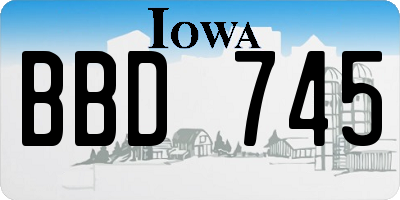 IA license plate BBD745