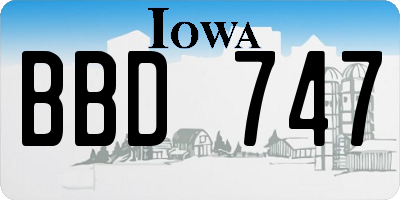 IA license plate BBD747