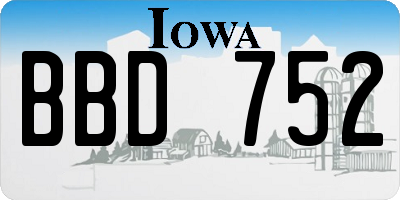 IA license plate BBD752