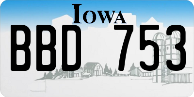 IA license plate BBD753