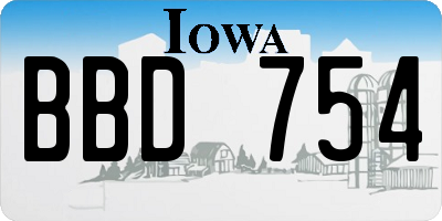 IA license plate BBD754