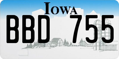 IA license plate BBD755
