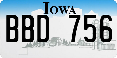 IA license plate BBD756