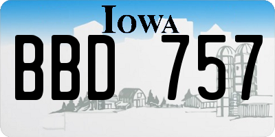 IA license plate BBD757