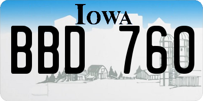 IA license plate BBD760
