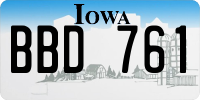 IA license plate BBD761