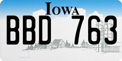 IA license plate BBD763