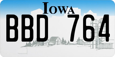 IA license plate BBD764