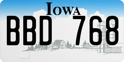 IA license plate BBD768