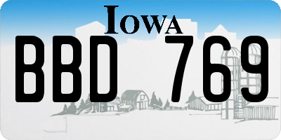 IA license plate BBD769