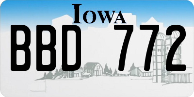 IA license plate BBD772
