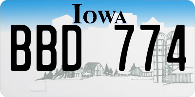 IA license plate BBD774