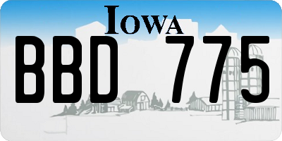 IA license plate BBD775