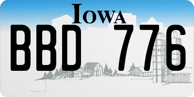 IA license plate BBD776