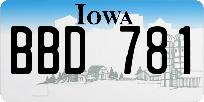 IA license plate BBD781