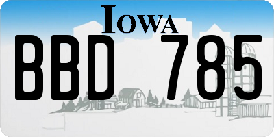 IA license plate BBD785