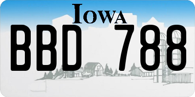 IA license plate BBD788