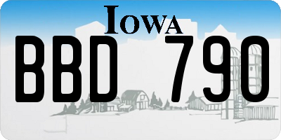 IA license plate BBD790