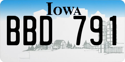 IA license plate BBD791