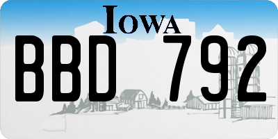IA license plate BBD792