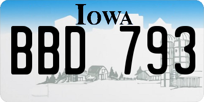 IA license plate BBD793