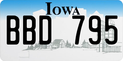 IA license plate BBD795