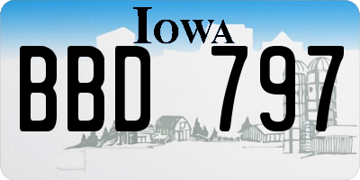 IA license plate BBD797