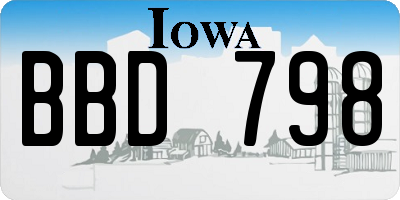 IA license plate BBD798