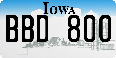 IA license plate BBD800