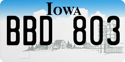 IA license plate BBD803
